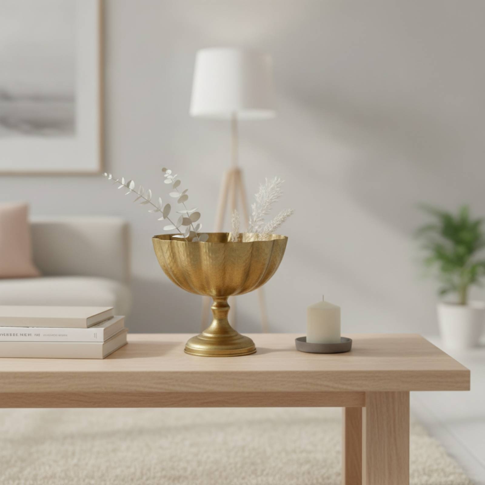Home Decor Vase - Pedestal Vase Hammered Urn Planter Catchall