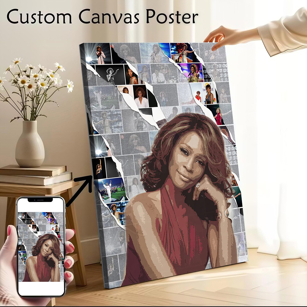 Home Decor Houston - Whitney Houston Canvas Poster Wall Art