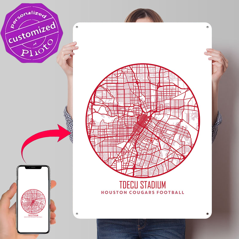 Home Decor Houston - Houston Cougars 3D Printed Texture Poster