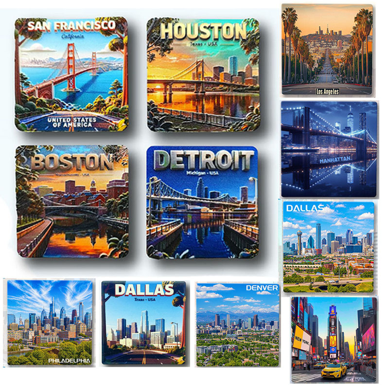 Home Decor Houston - USA Fridge Magnets Dallas Boston Houston