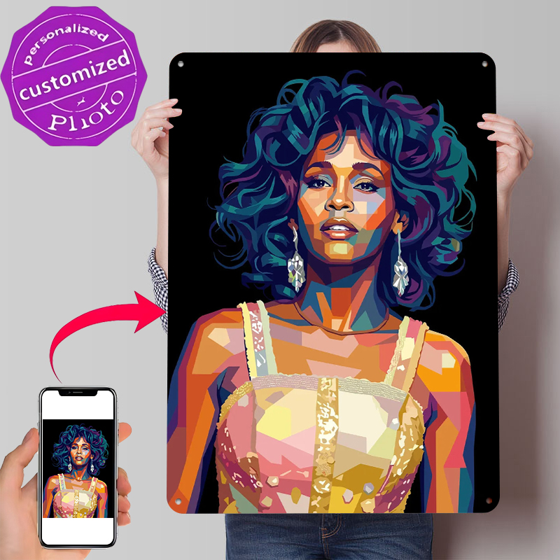 Home Decor Houston - Whitney Houston Pop Art Portrait Metal