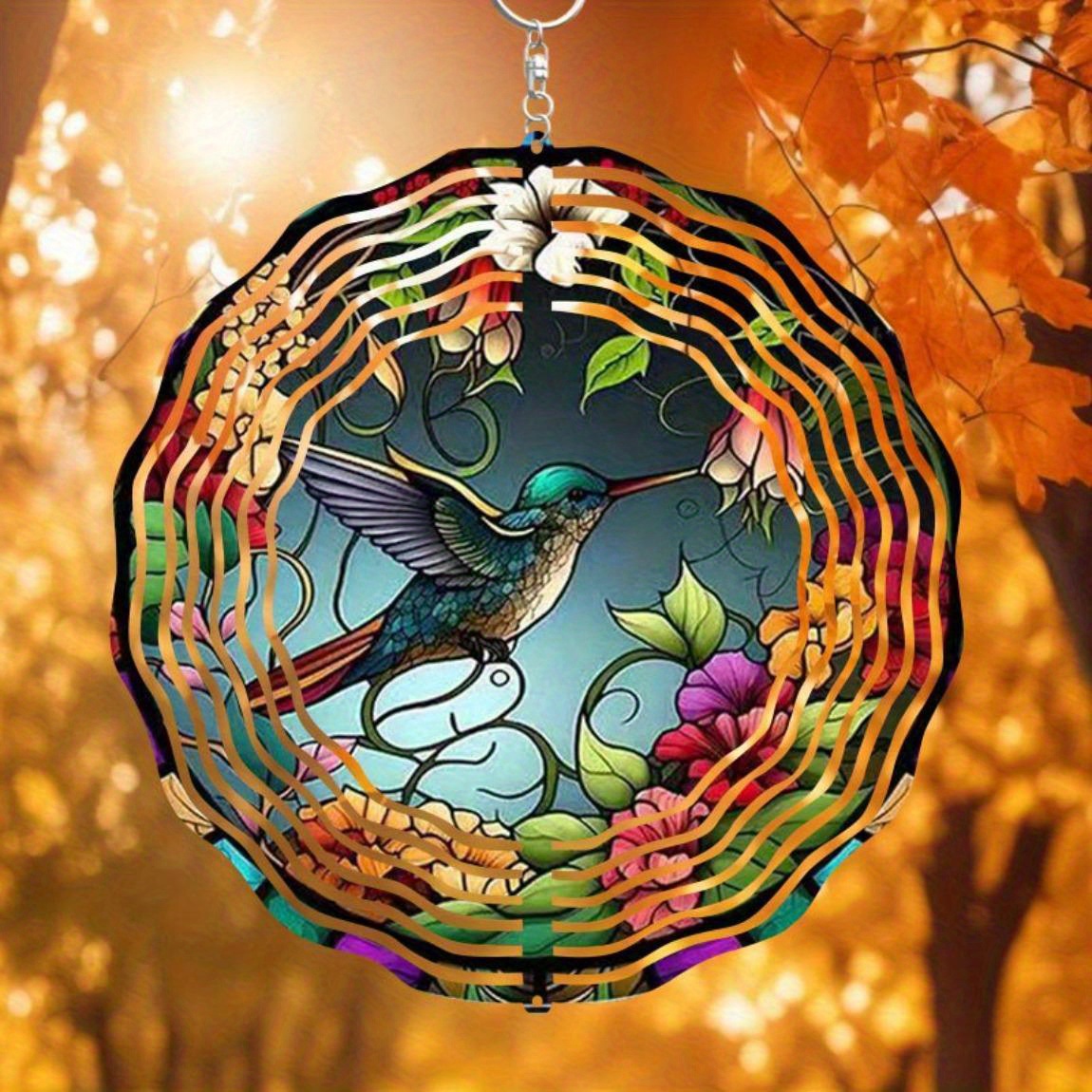 Boho Wind Chimes - CIFBUY Hummingbird Wind Chime Stained Glass