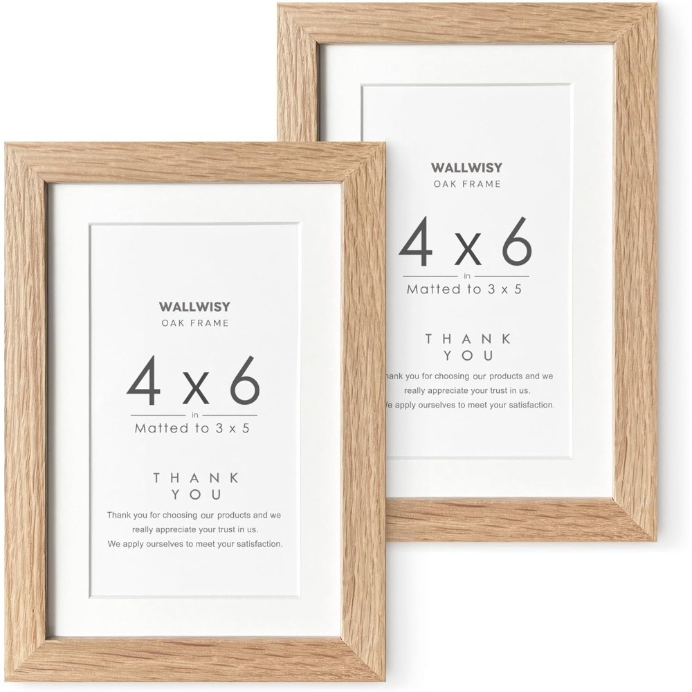 Bamboo Photo Frame - 4x6 Picture Frame, Solid Oak Wood