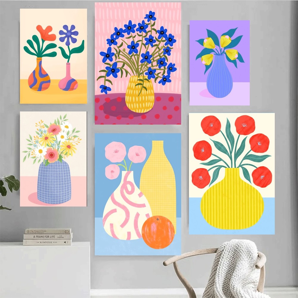 Home Decor Vase - Abstract Vase Art Poster Home Office