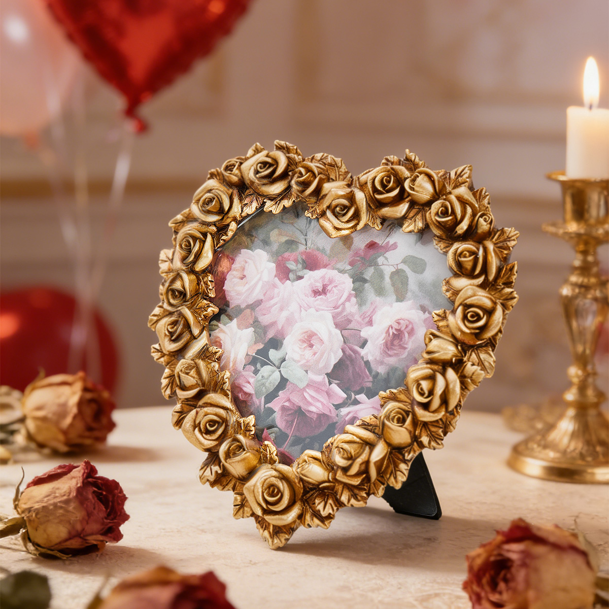 1PC, Valentine's Day Gold Rose - Bamboo Photo Frame recension och pris