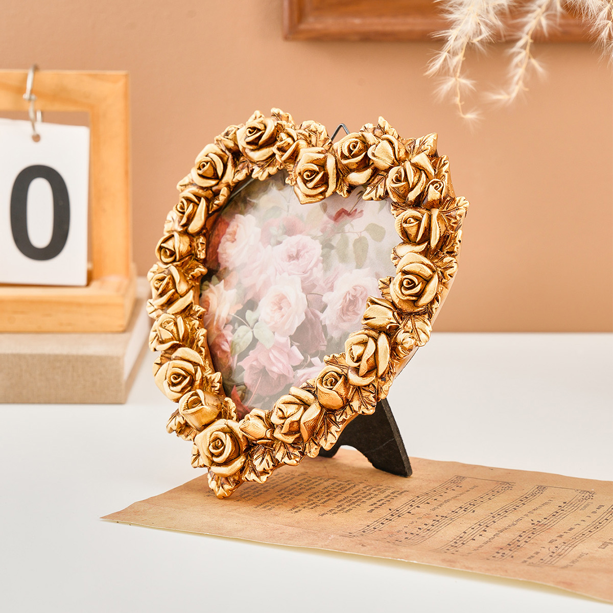 1PC, Valentine's Day Gold Rose - Bamboo Photo Frame recension och pris