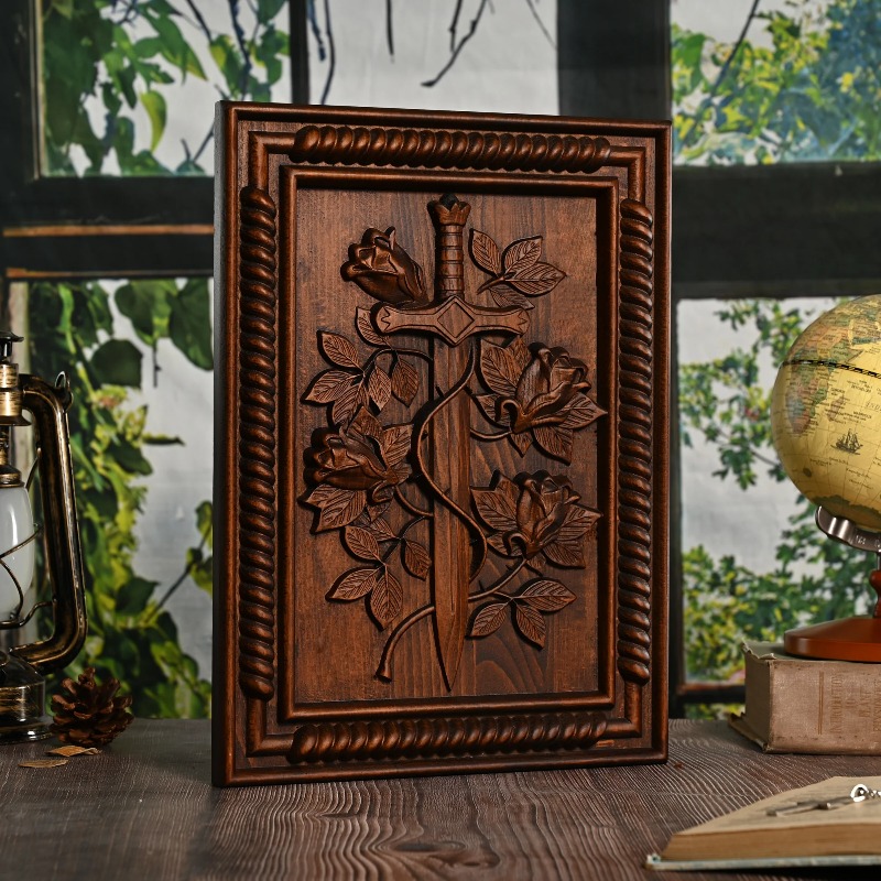 Vintage Solid Wood Carved Rose - Home Decor Frames recension och pris