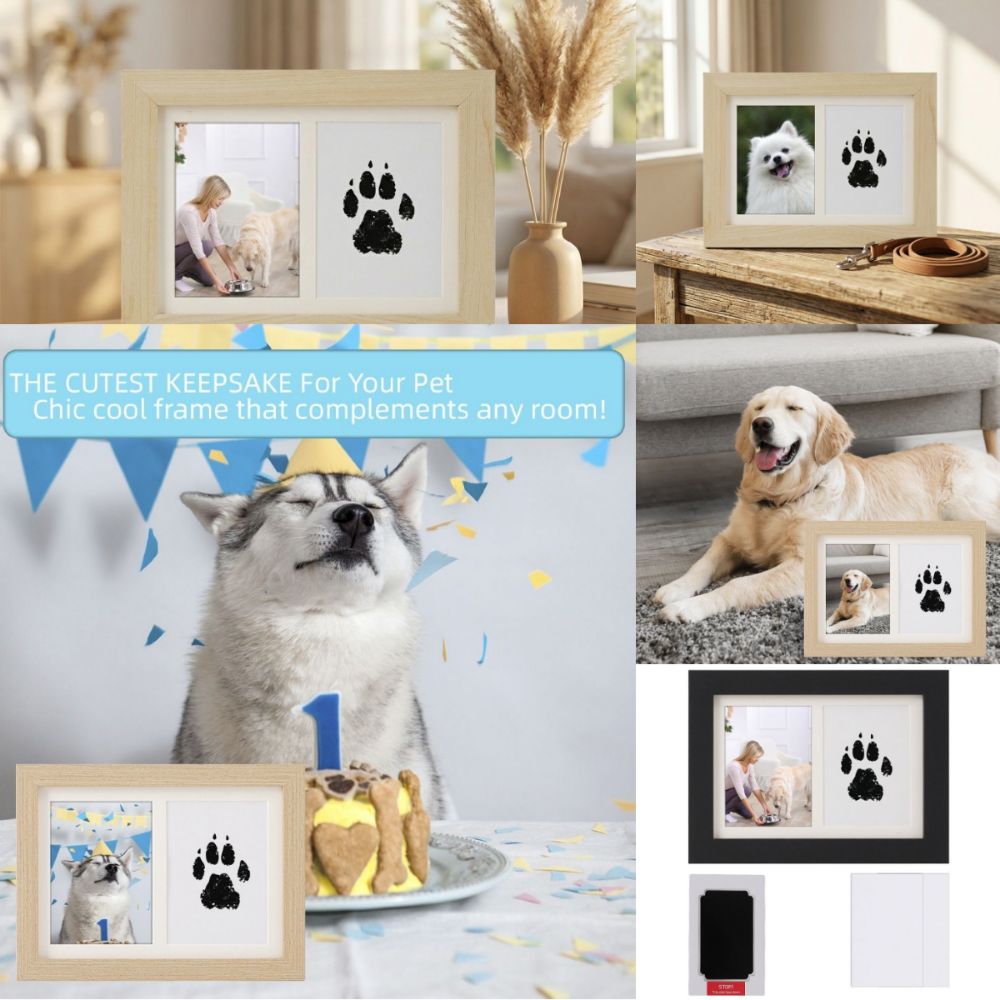 Wooden Pet Paw Print Kit Inkle - Bamboo Photo Frame recension och pris