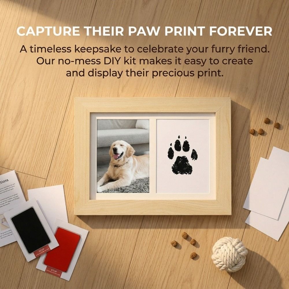 Wooden Pet Paw Print Kit Inkle - Bamboo Photo Frame recension och pris
