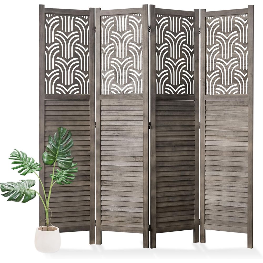 66.9 4-Panel Wooden Carved Roo - Room Divider Screen recension och pris