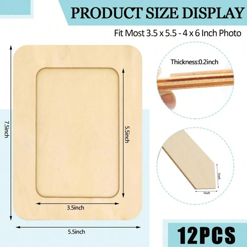 5Pcs Unfinished Wooden Frames  - Bamboo Photo Frame recension och pris