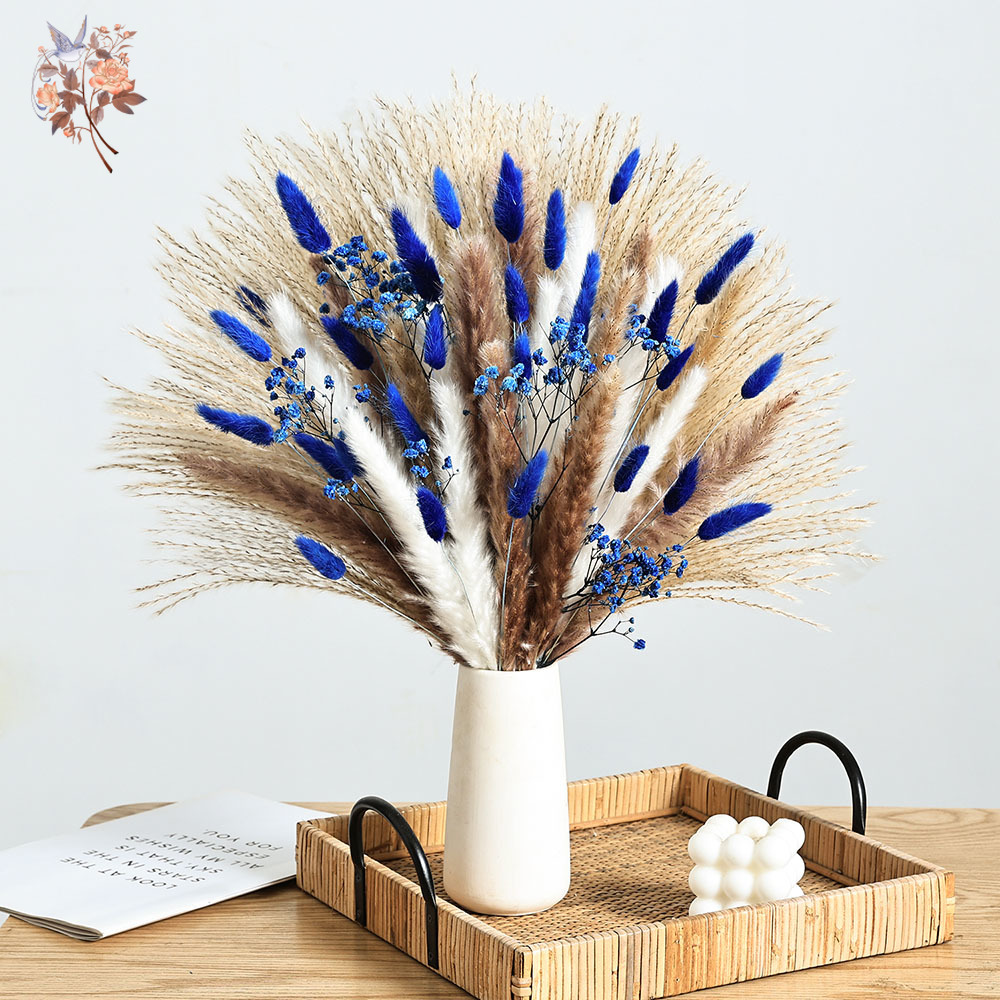 70 Stem Blue Fluffly Rabbit Ta - Dried Flower Bouquet recension och pris