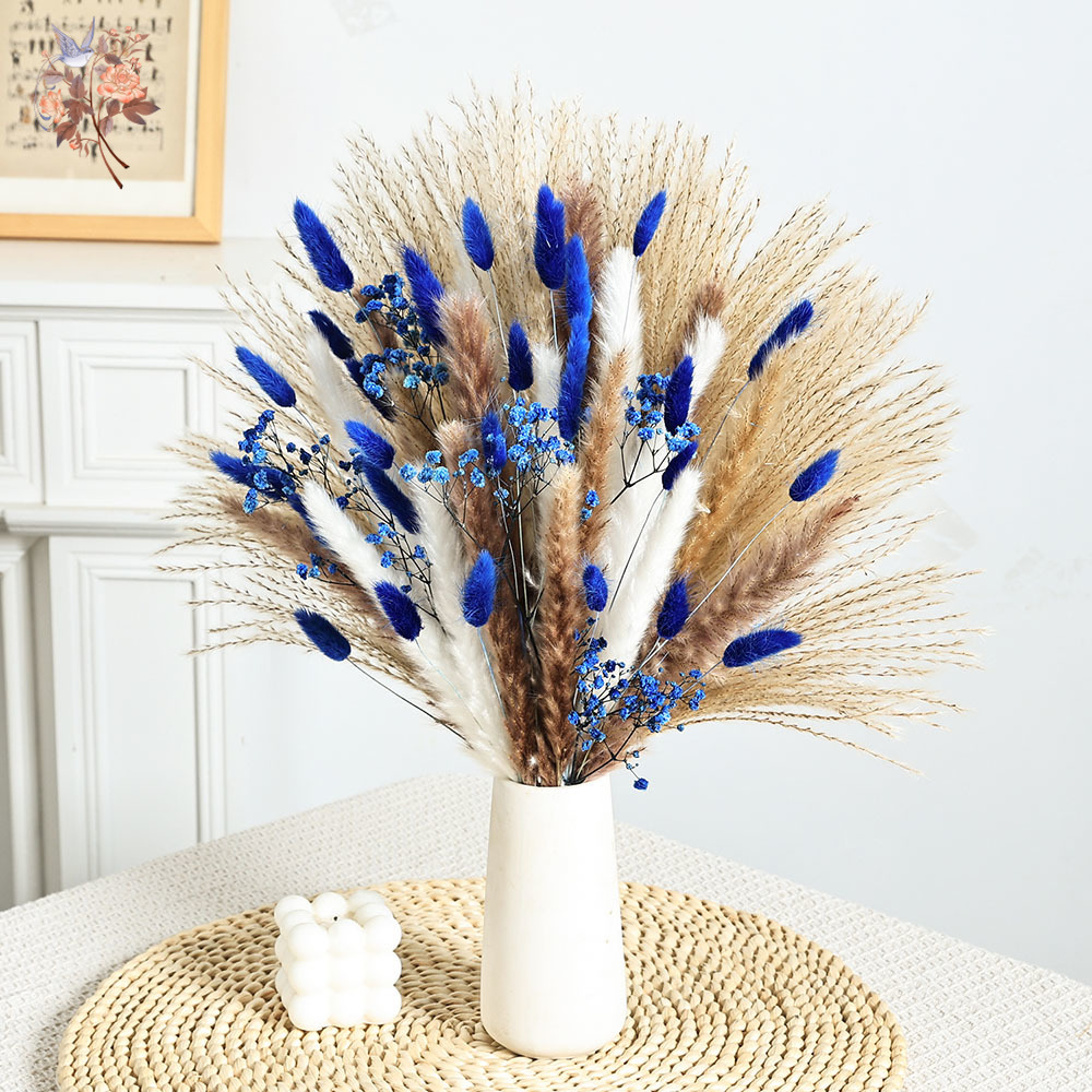 70 Stem Blue Fluffly Rabbit Ta - Dried Flower Bouquet recension och pris