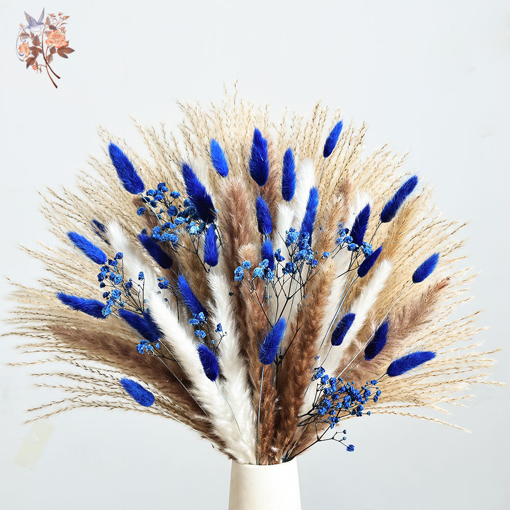 70 Stem Blue Fluffly Rabbit Ta - Dried Flower Bouquet recension och pris