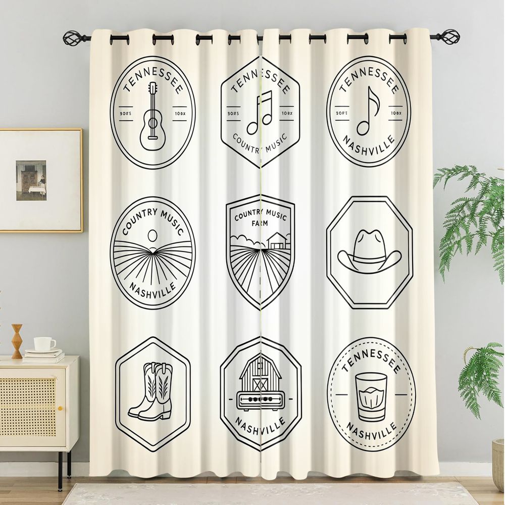 Tennessee Country Music Theme  - Home Decor Curtain recension och pris