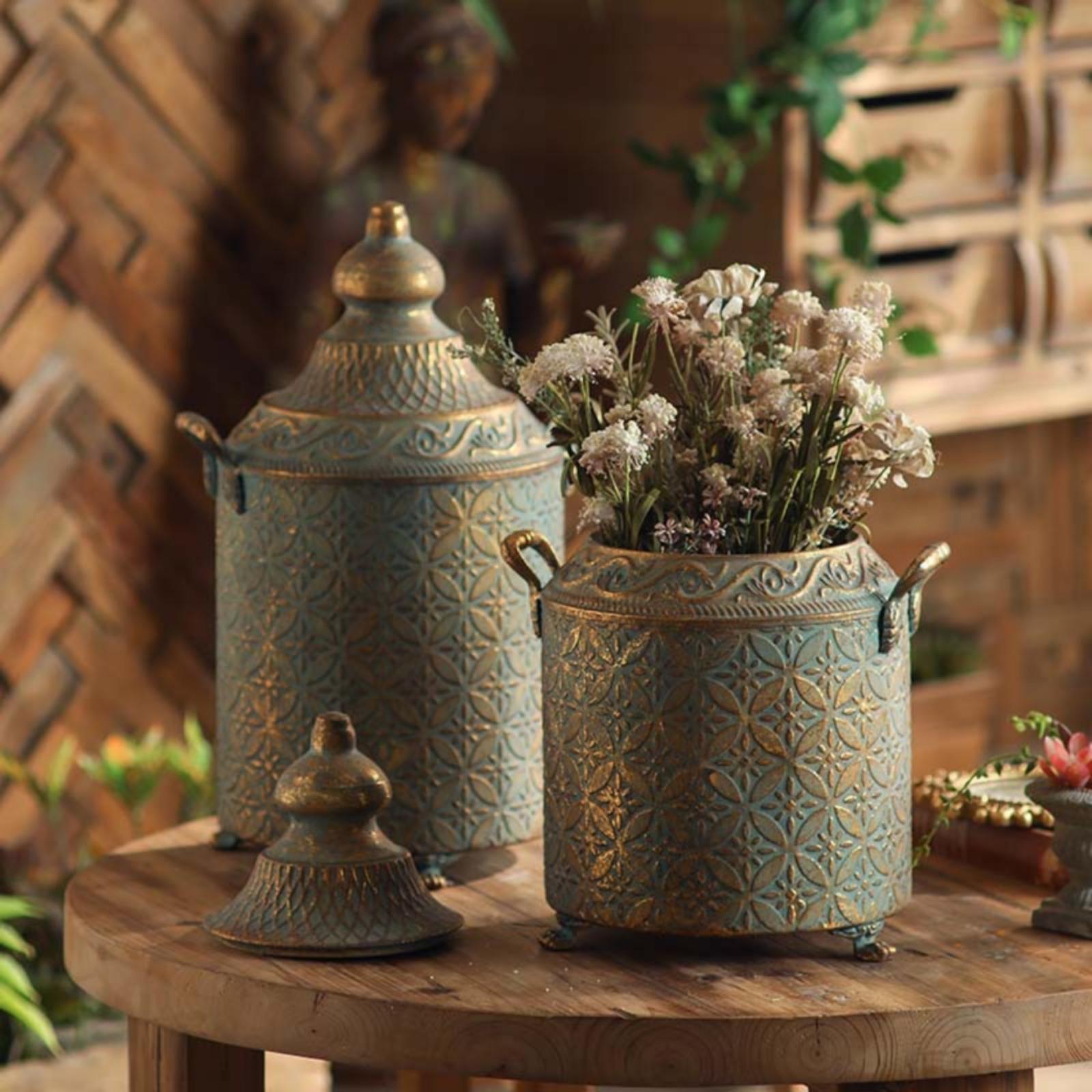 Patina Finished Metal Decorati - Home Decor Vase recension och pris