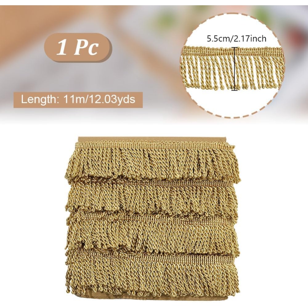 12 Yardsx2.2Inch Fringe Trim C - Home Decor Curtain recension och pris
