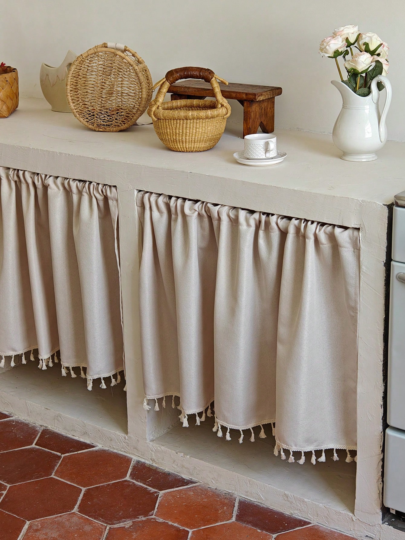 1pc Cabinet Curtain Beige Shor - Home Decor Under 100 recension och pris
