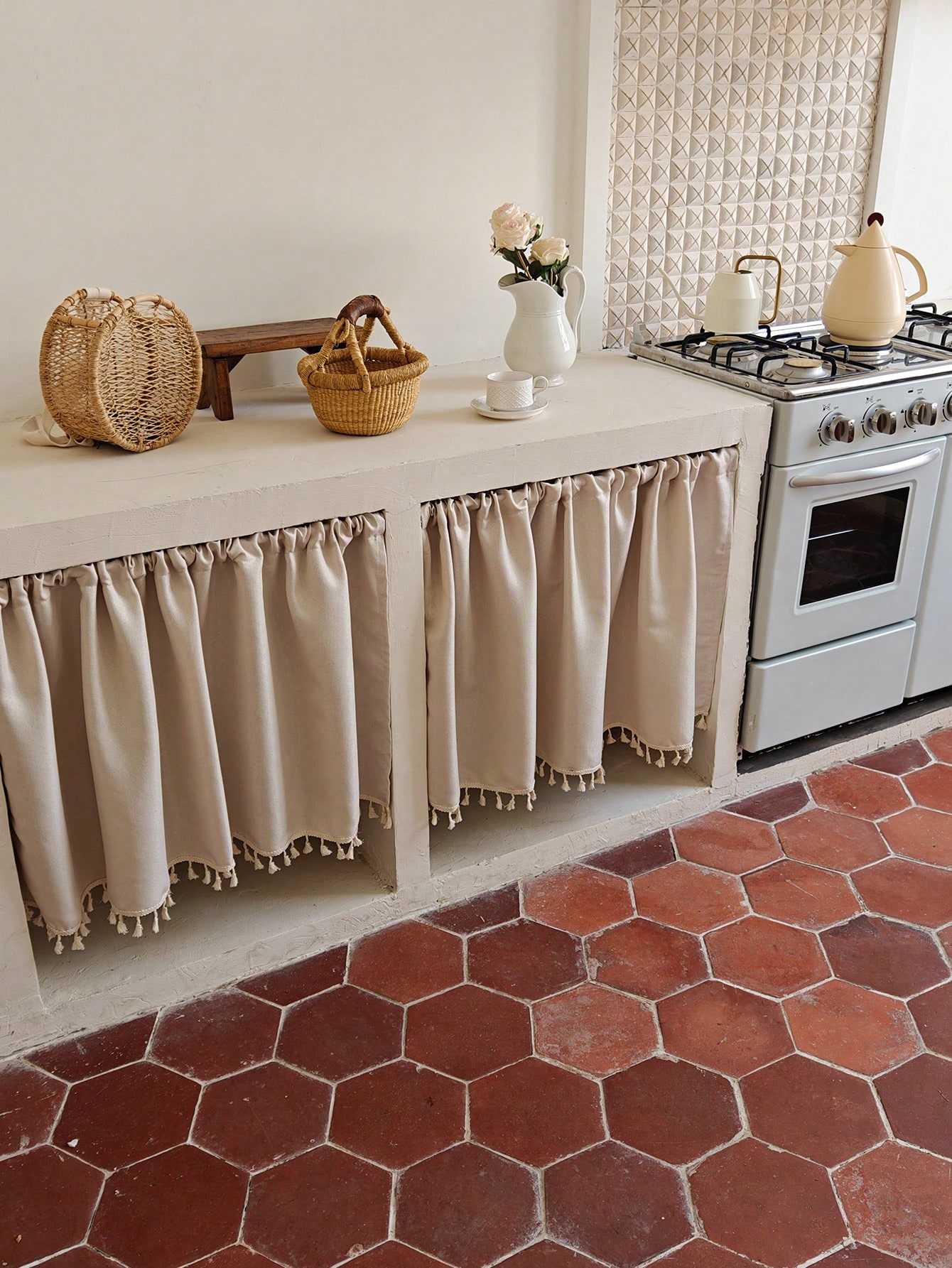 1pc Cabinet Curtain Beige Shor - Home Decor Under 100 recension och pris