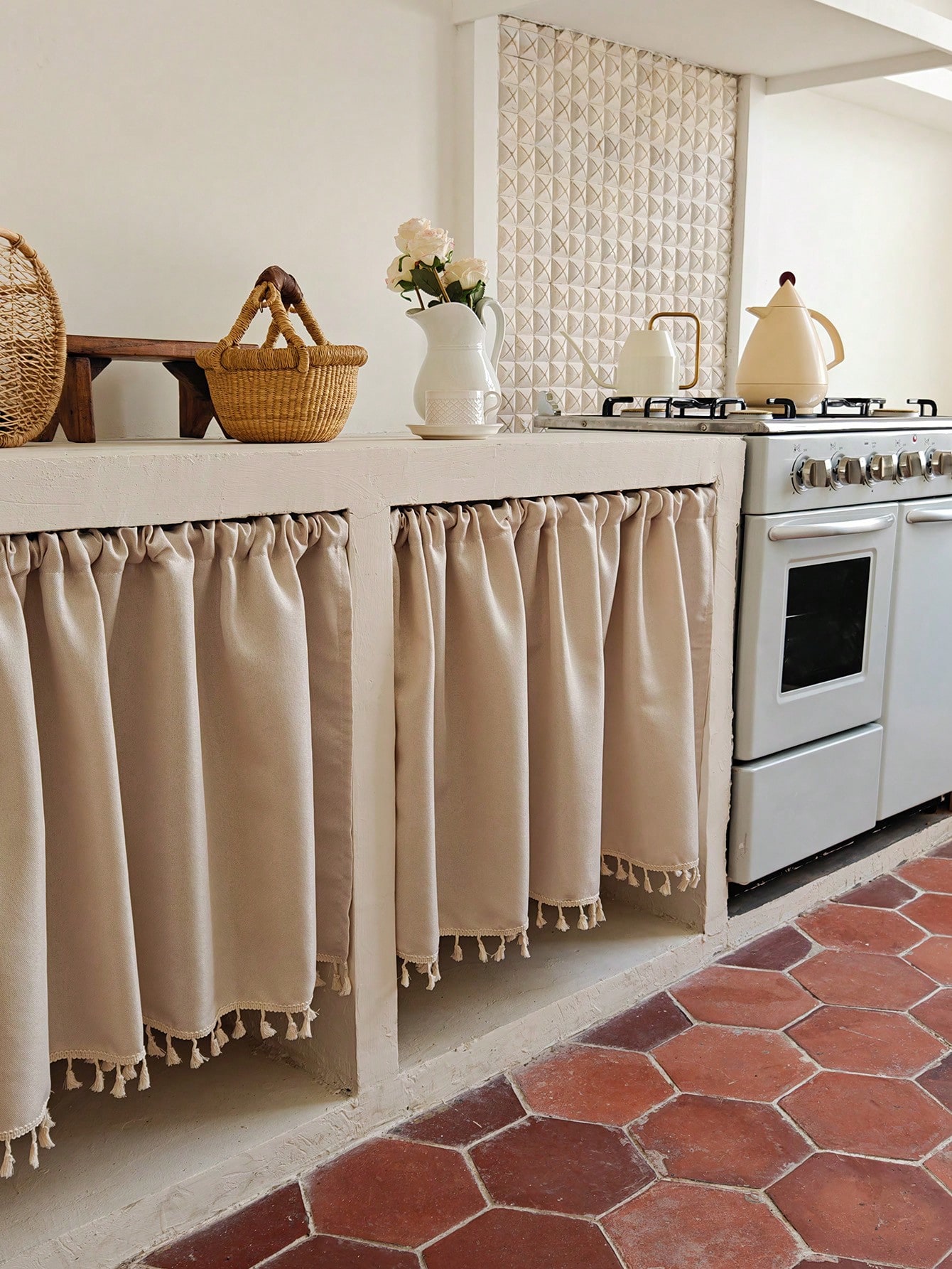 1pc Cabinet Curtain Beige Shor - Home Decor Under 100 recension och pris