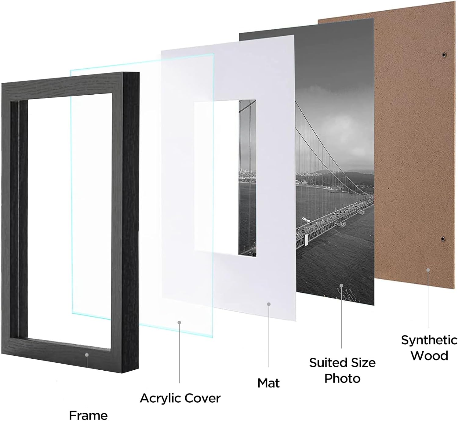 12x12 Picture Frames Set of 9  - Bamboo Photo Frame recension och pris