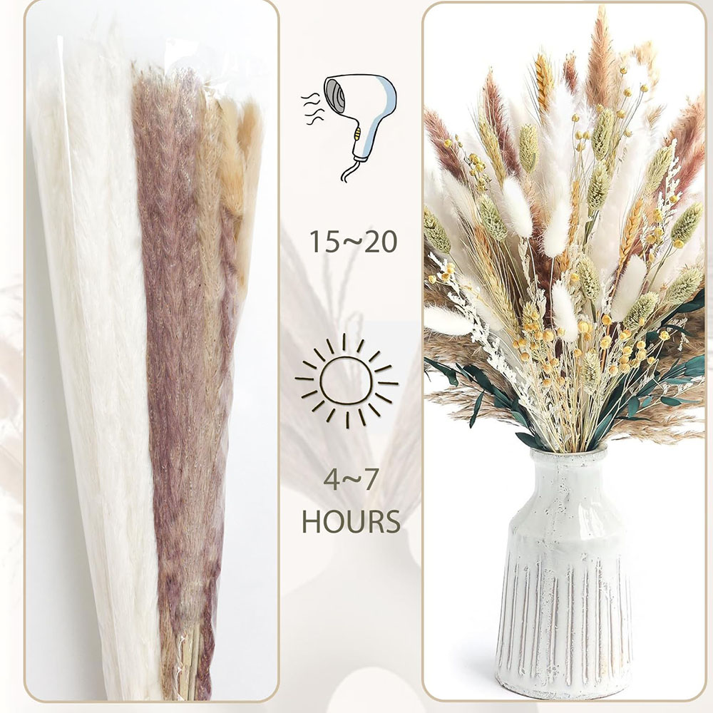 100pcs Dried Pampas Grass Bouq - Dried Flower Bouquet recension och pris
