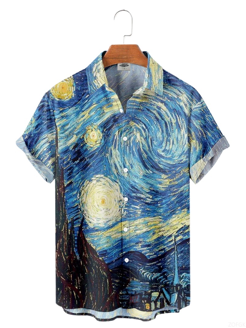 Men Shirts 3d Geometric Art Co - Abstract Oil Painting recension och pris