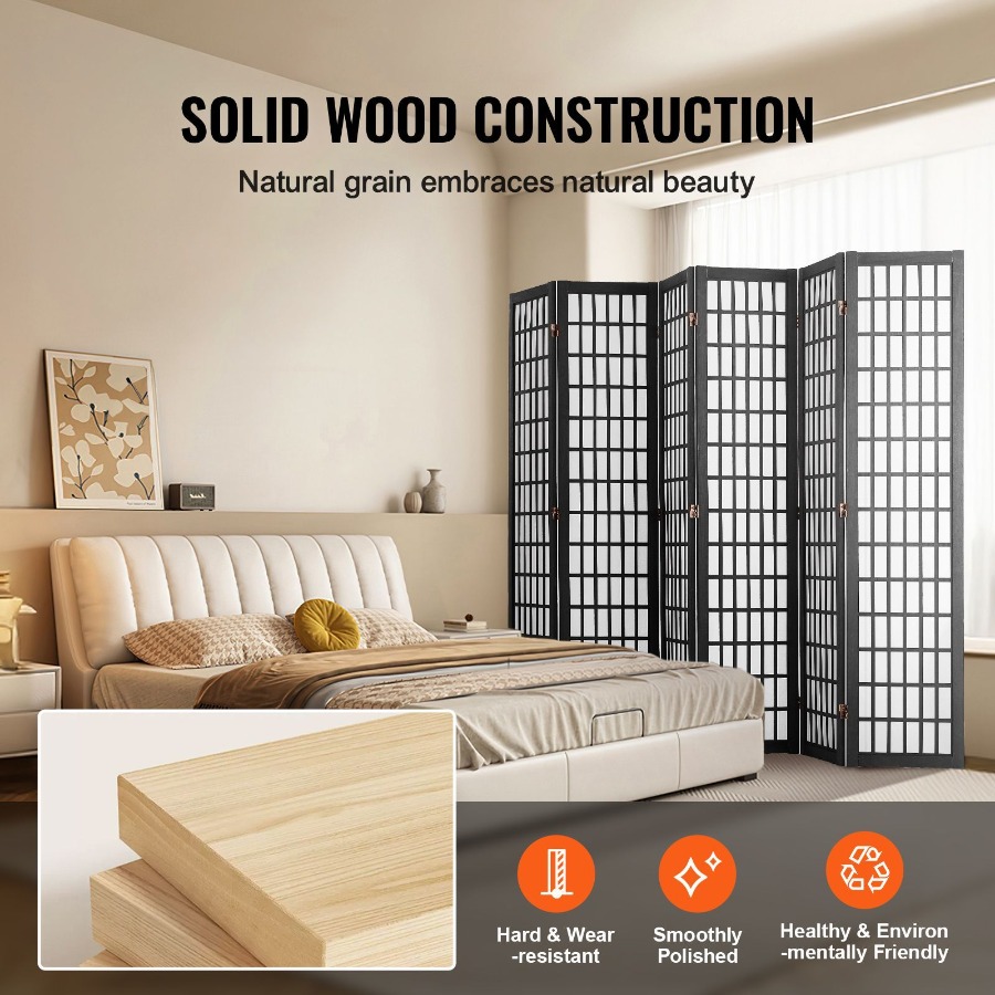 6 Panel Japanese Room Divider  - Room Divider Screen recension och pris