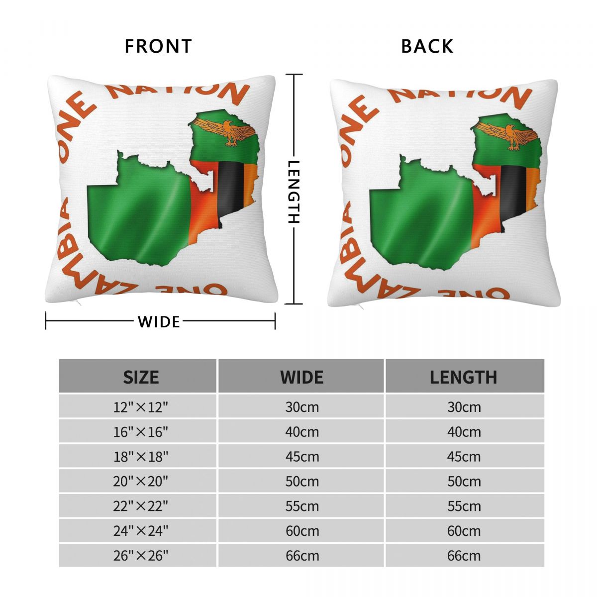 One Zambia One Nation Square P - Home Decor Zambia recension och pris