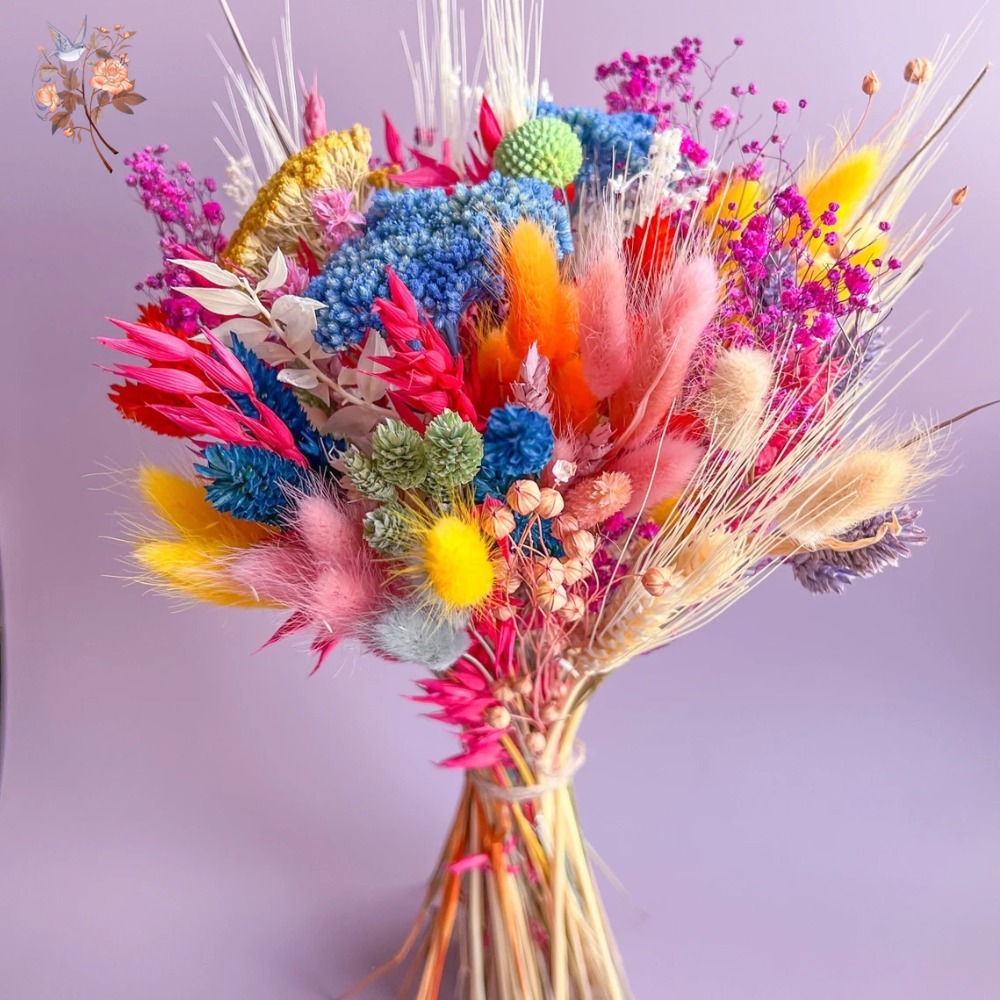 Colorful Dried Flowers Wedding - Dried Flower Bouquet recension och pris