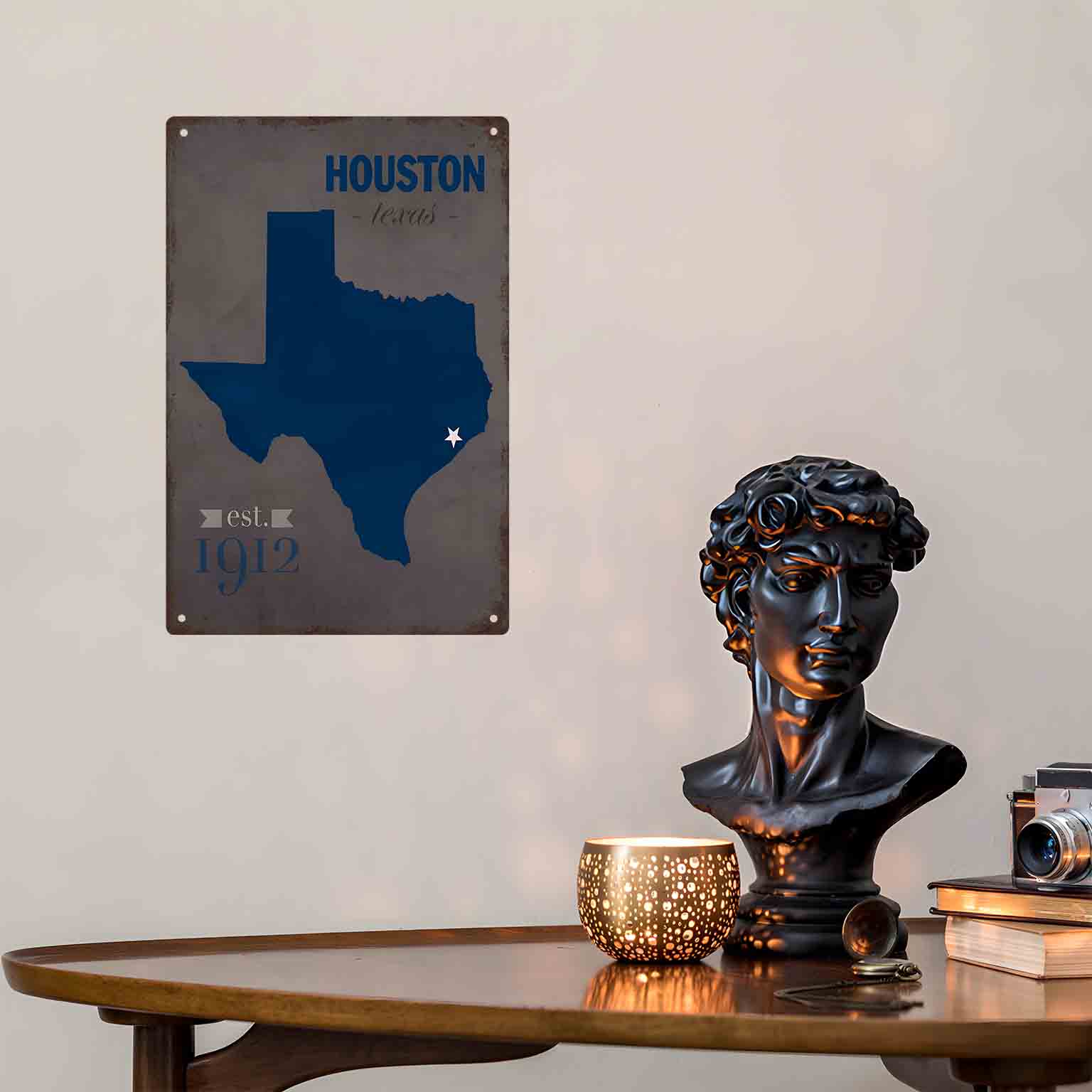 2D FLAT 1pc Houston Texas Blue - Home Decor Houston recension och pris