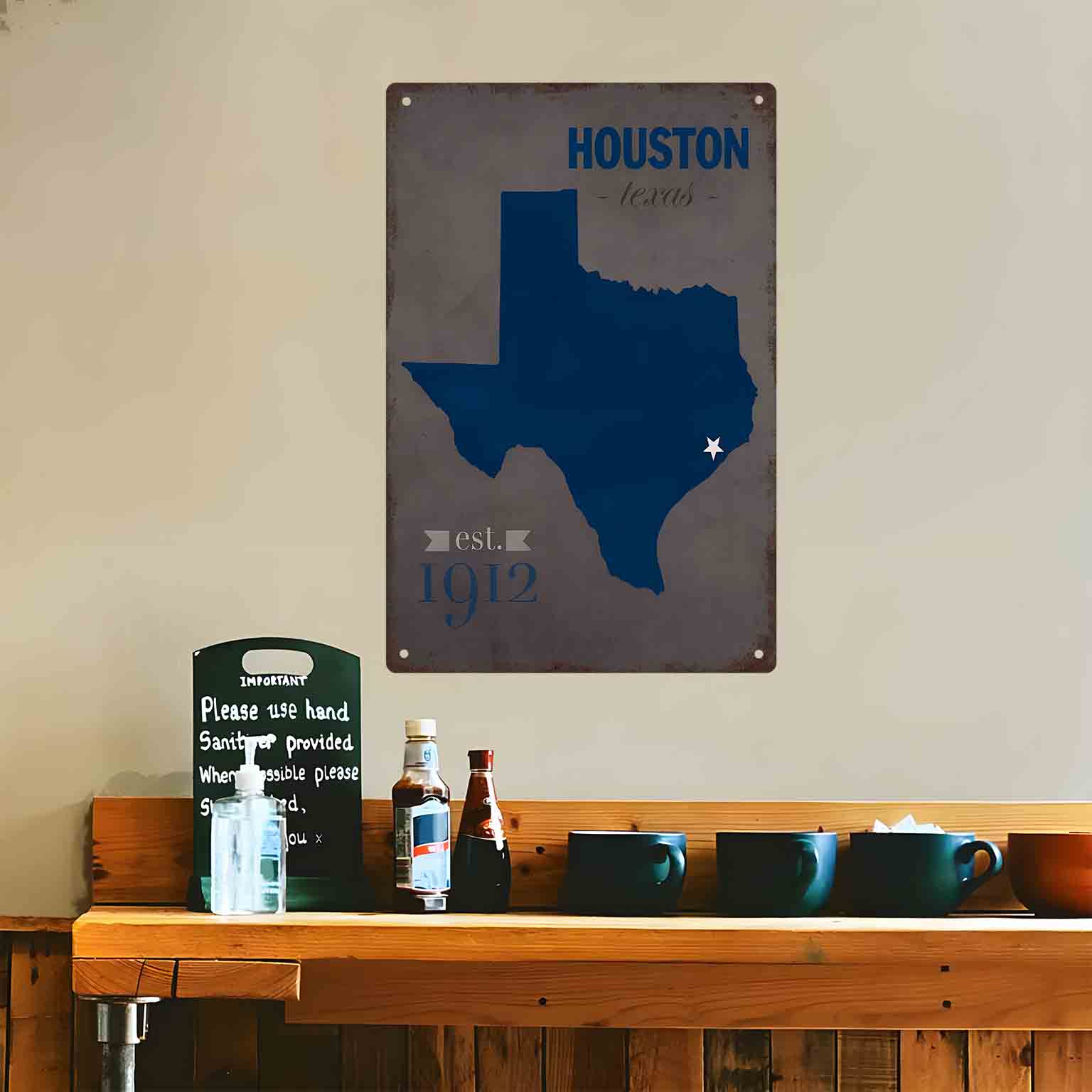 2D FLAT 1pc Houston Texas Blue - Home Decor Houston recension och pris