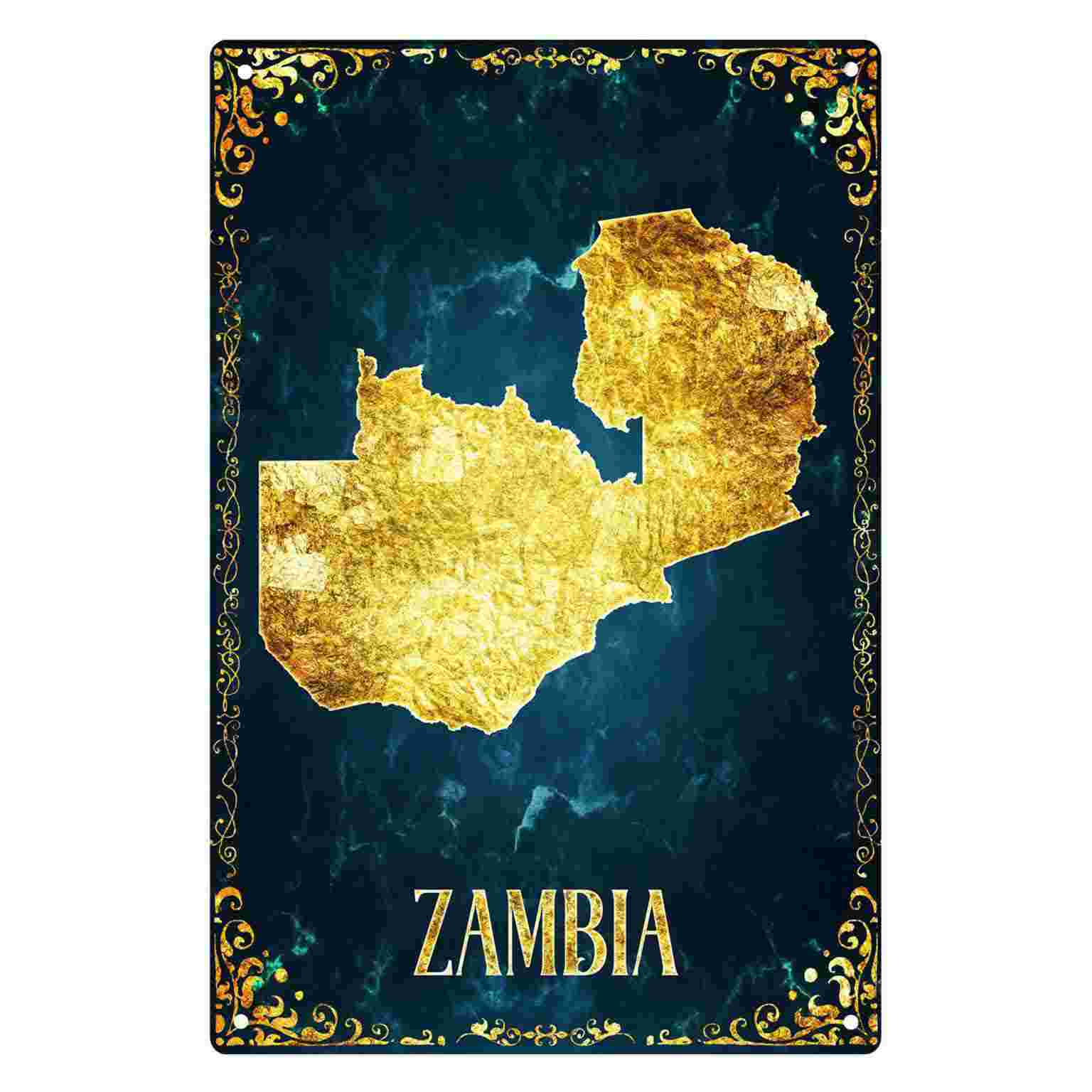 2D FLAT 1pc Zambia Gold Foil M - Home Decor Zambia recension och pris