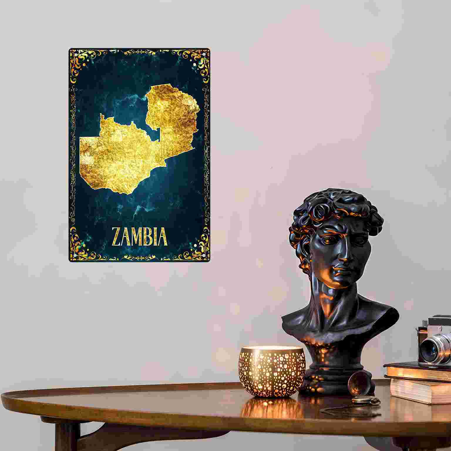 2D FLAT 1pc Zambia Gold Foil M - Home Decor Zambia recension och pris