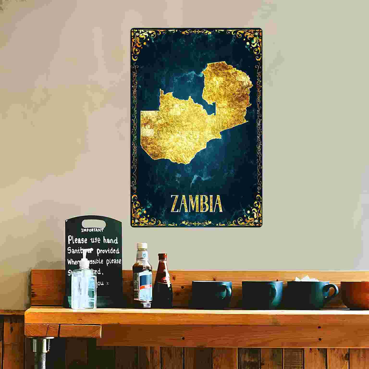 2D FLAT 1pc Zambia Gold Foil M - Home Decor Zambia recension och pris
