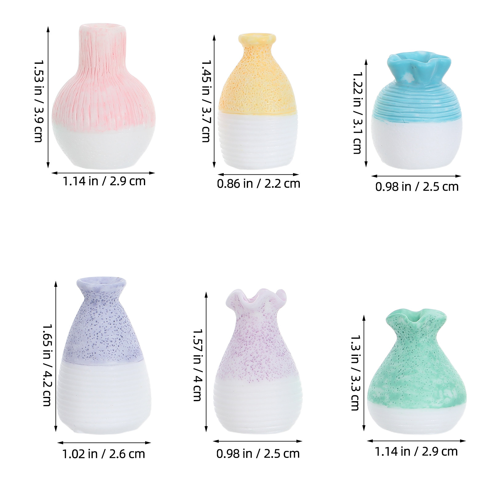 6Pcs Mini Resin Flower Vase Se - Home Decor Vase recension och pris