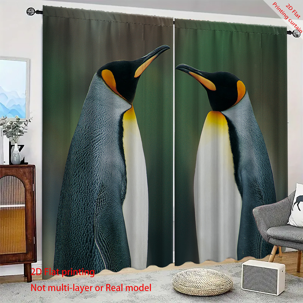 Penguin printed curtains, flam - Home Decor Curtain recension och pris