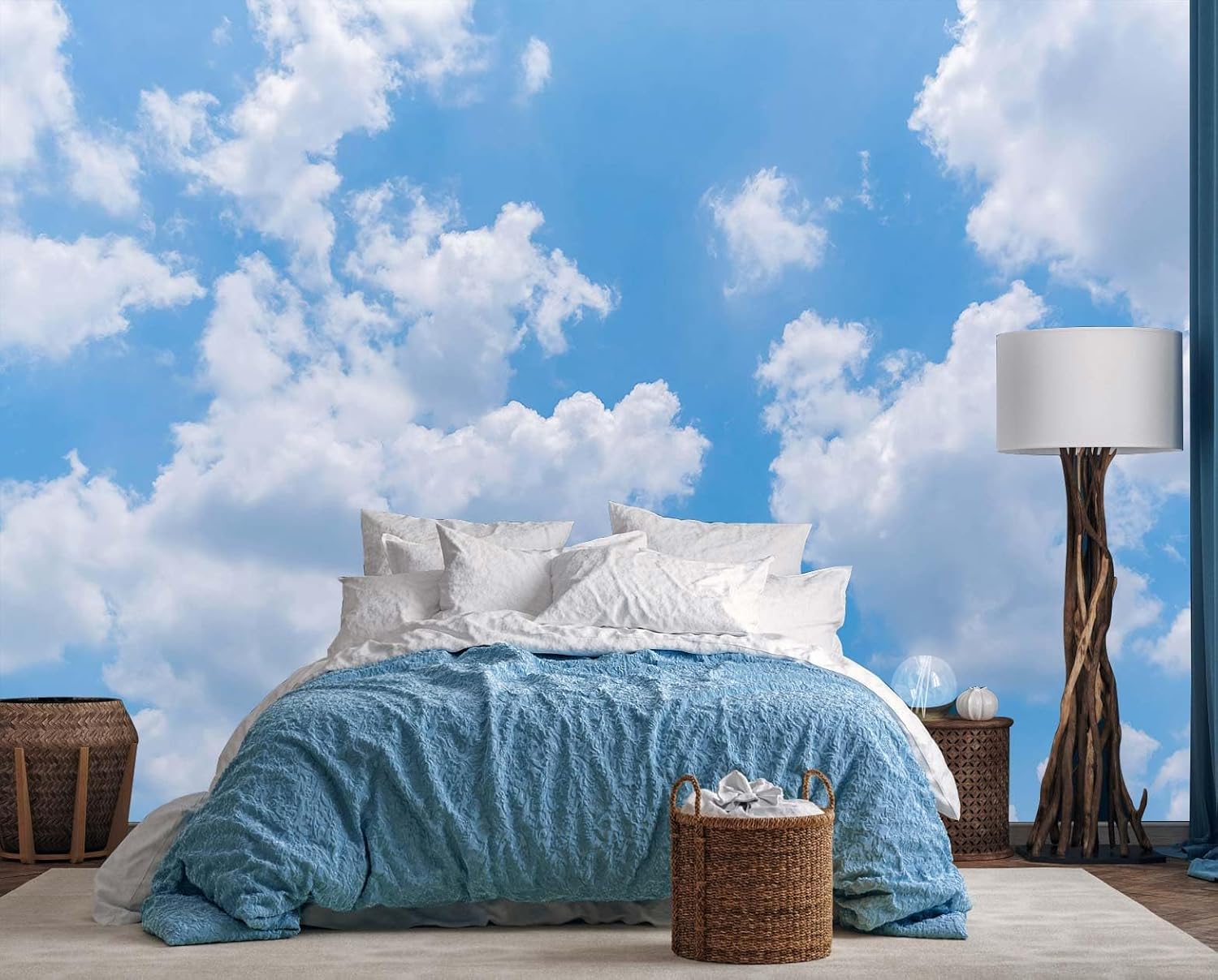 Vibrant Blue Sky Cloud Tapestr - Home Decor Under 100 recension och pris