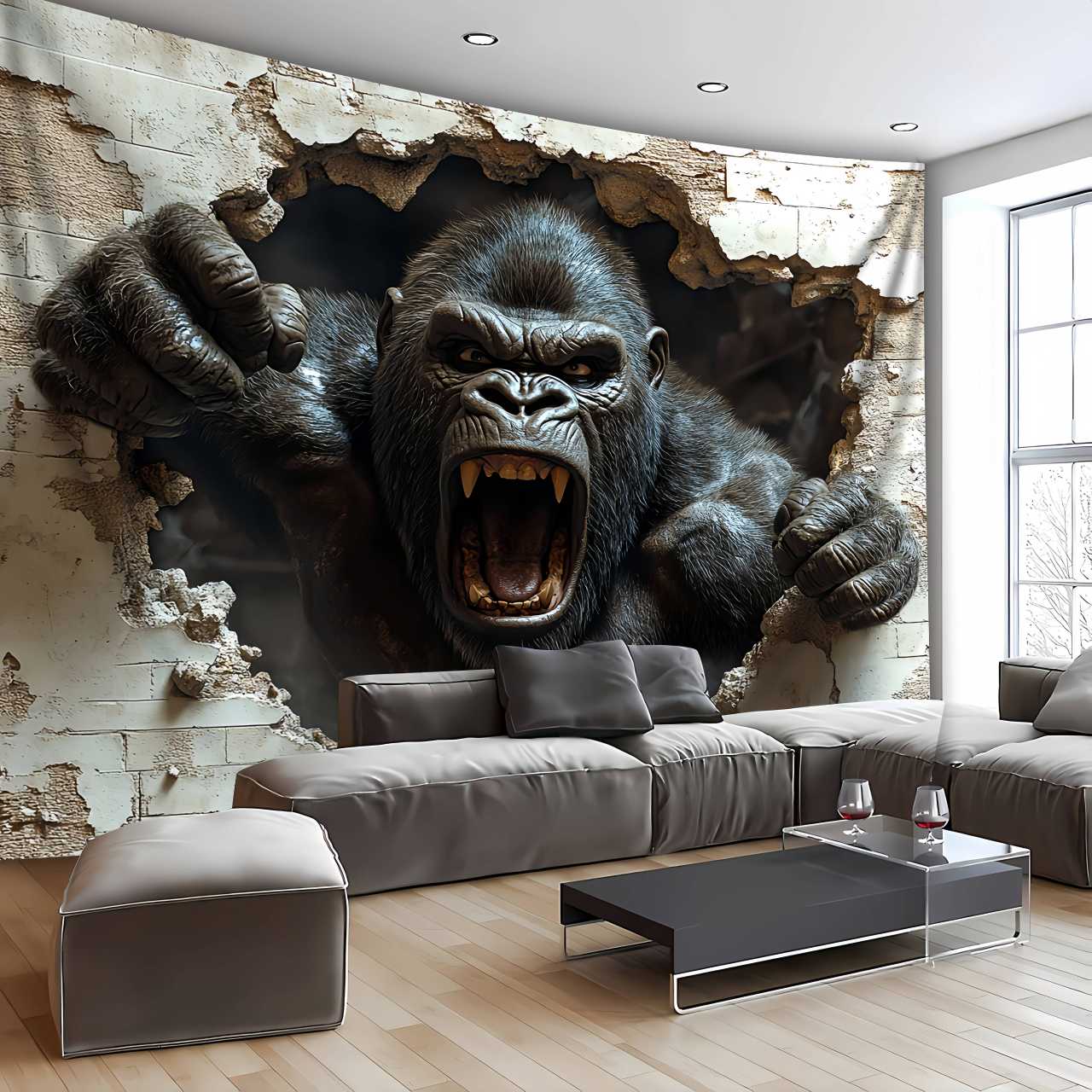 1pc 3D Dynamic Gorilla Wall Bu - Home Decor Under 100 recension och pris