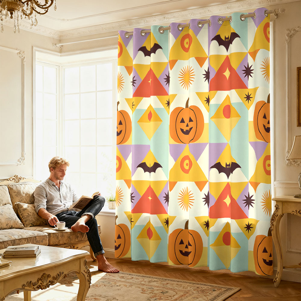1pc Halloween pumpkin bat geom - Home Decor Curtain recension och pris