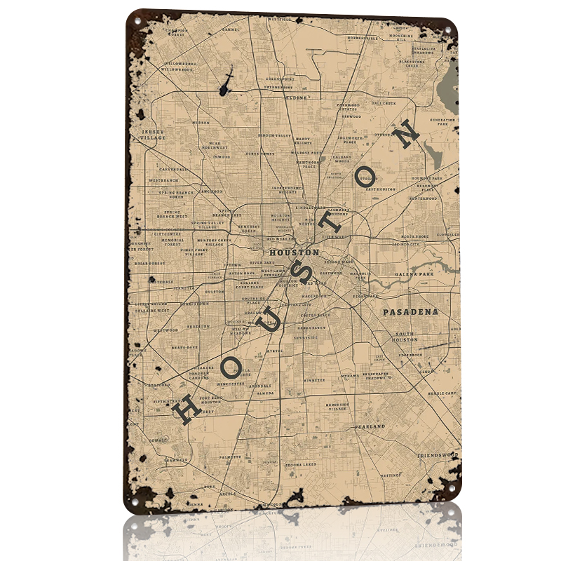 Houston Texas Metal Poster Cus - Home Decor Houston recension och pris