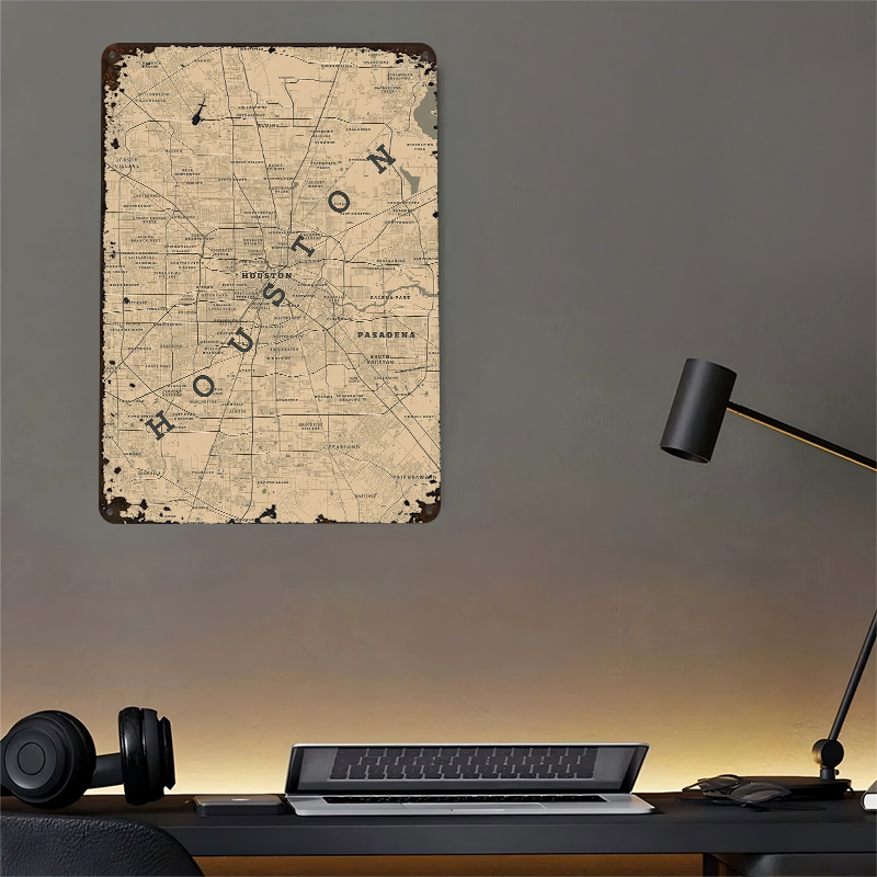 Houston Texas Metal Poster Cus - Home Decor Houston recension och pris