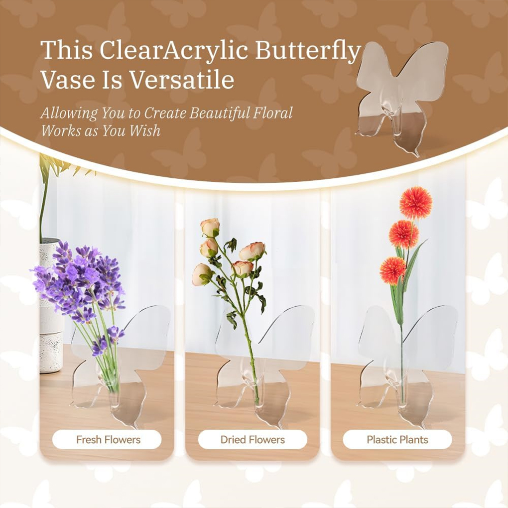 Transparent Butterfly Acrylic  - Home Decor Vase recension och pris