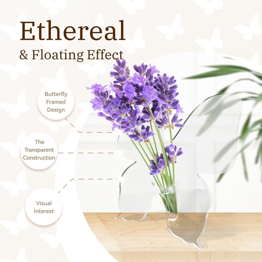 Transparent Butterfly Acrylic  - Home Decor Vase recension och pris