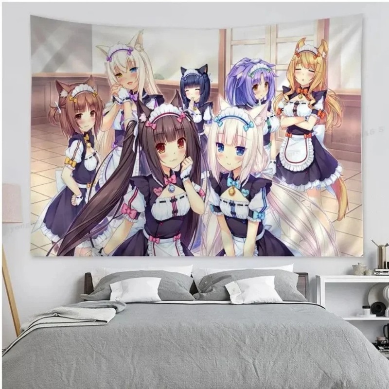 VIKAMA Cat Girl Anime Tapestry - Home Decor Under 100 recension och pris