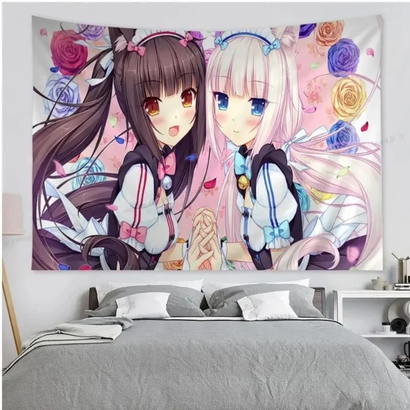 VIKAMA Cat Girl Anime Tapestry - Home Decor Under 100 recension och pris